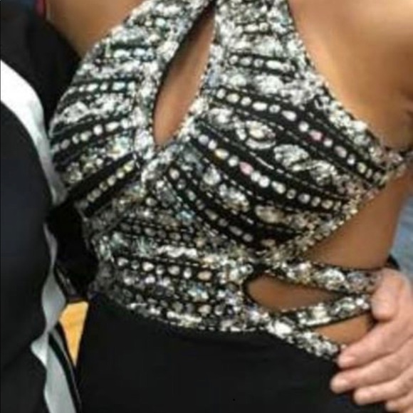 Black shiny Prom Dress - Picture 2 of 3